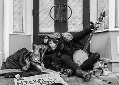 Busker Girl & her faithful dog